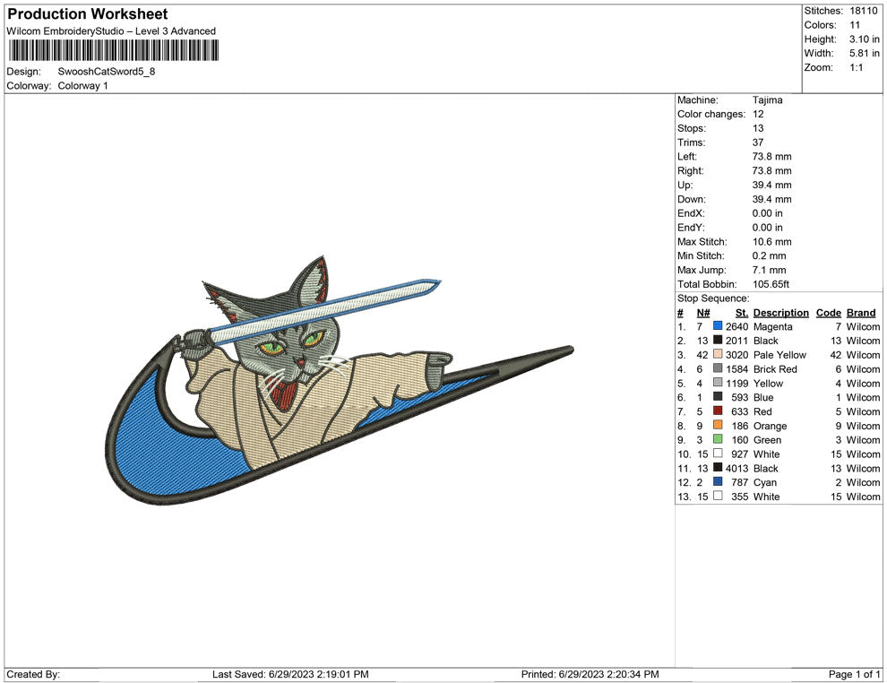 Swoosh Cat with sword