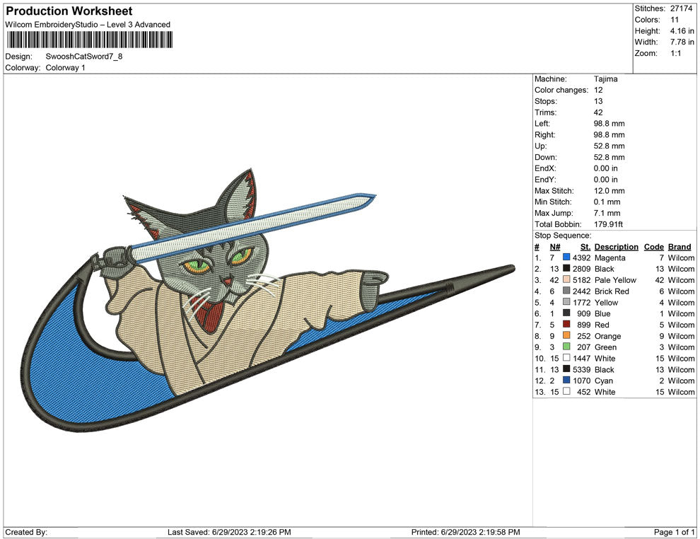 Swoosh Cat with sword