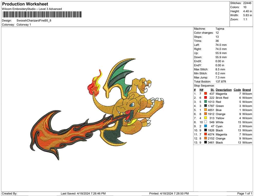 Swoosh Charizard Fire B