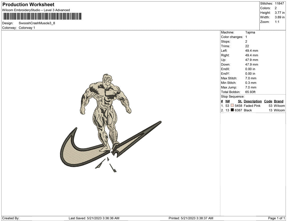 Swoosh Crash muscle
