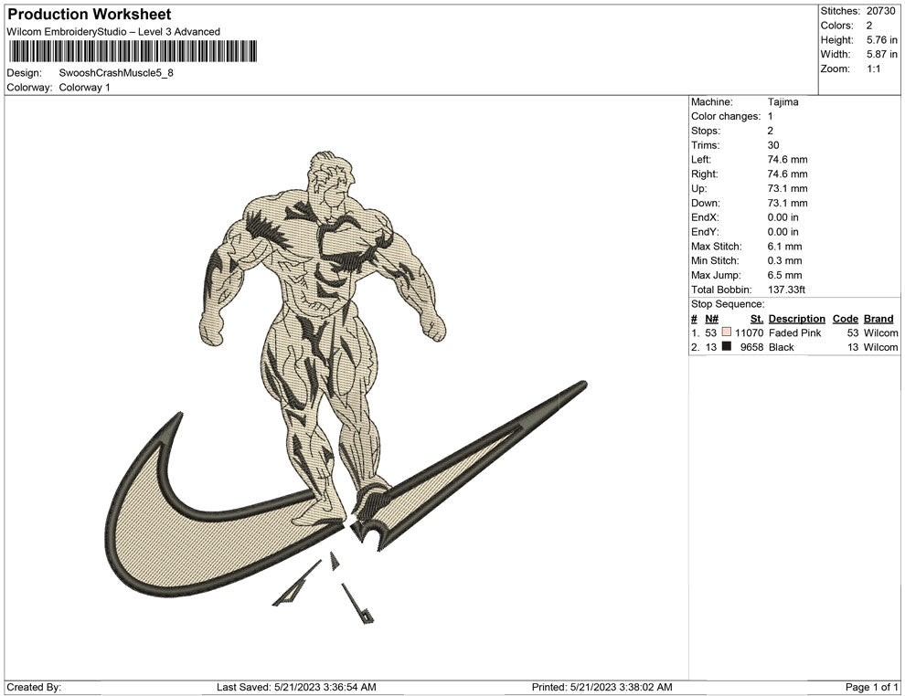 Swoosh Crash muscle