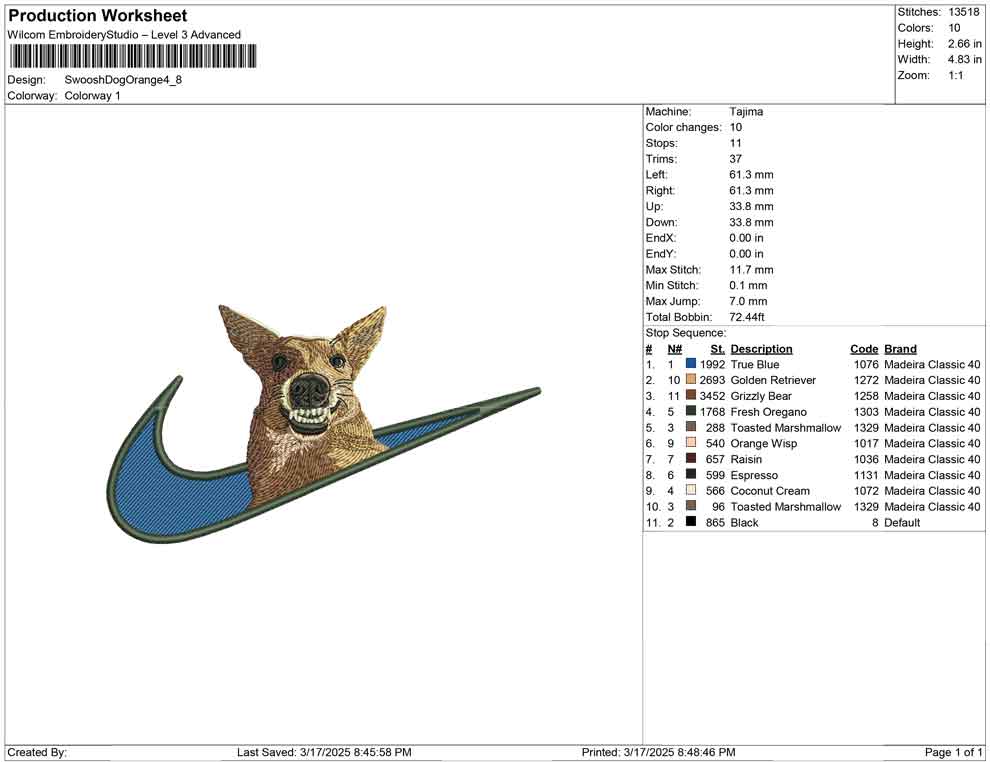 Swoosh Dog Orange