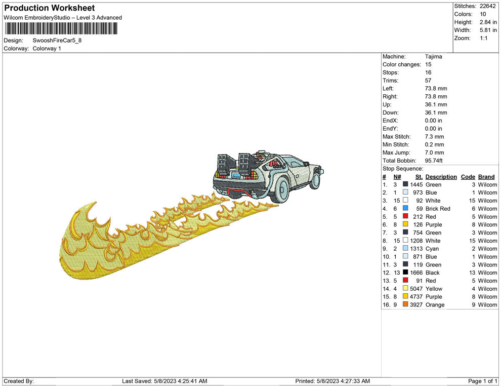 Swoosh Fire Car