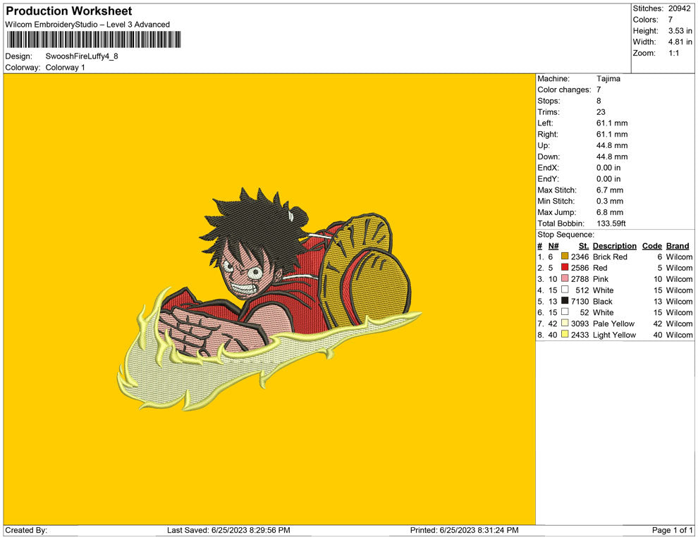Swoosh Fire Luffy