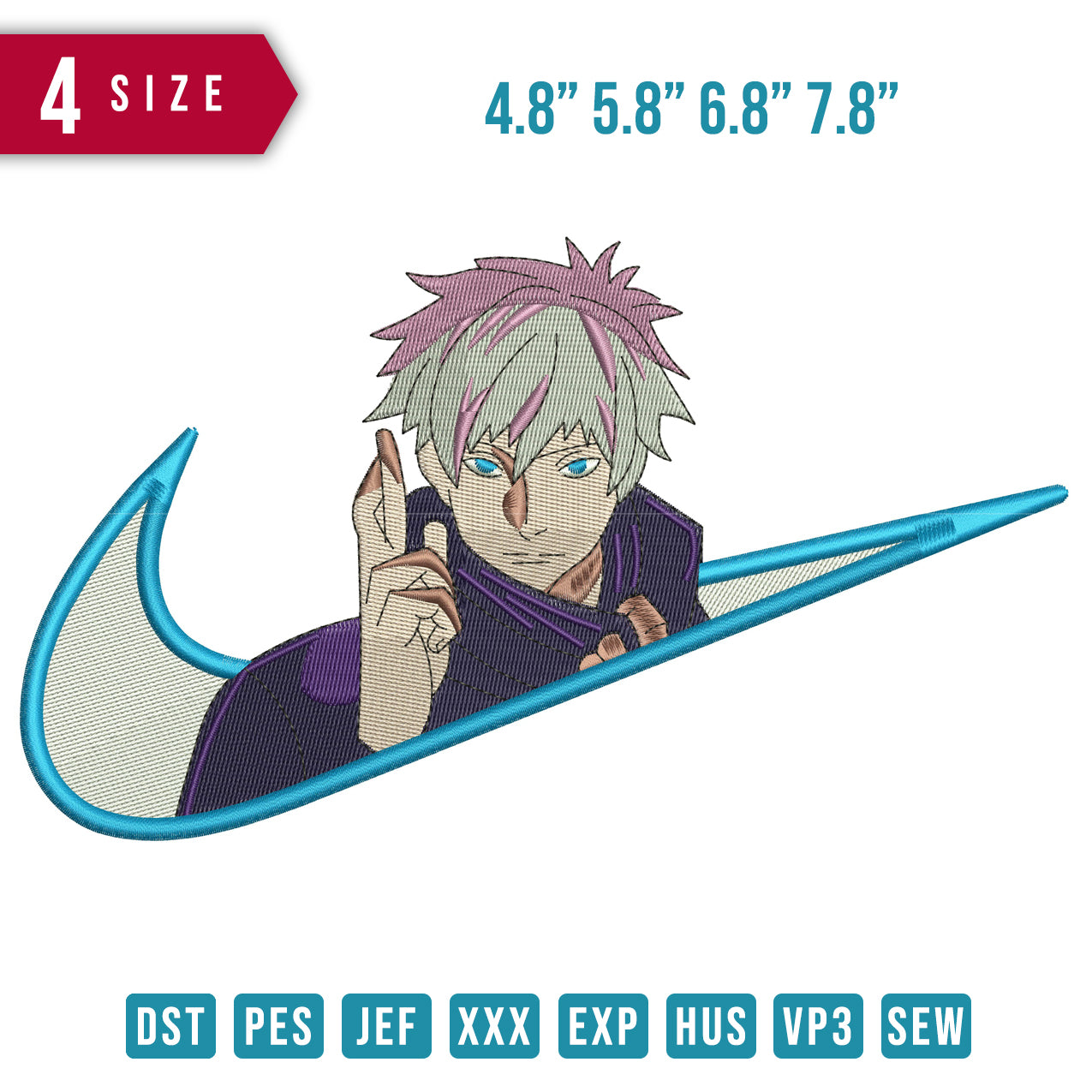 Swoosh Gojo blue eyes