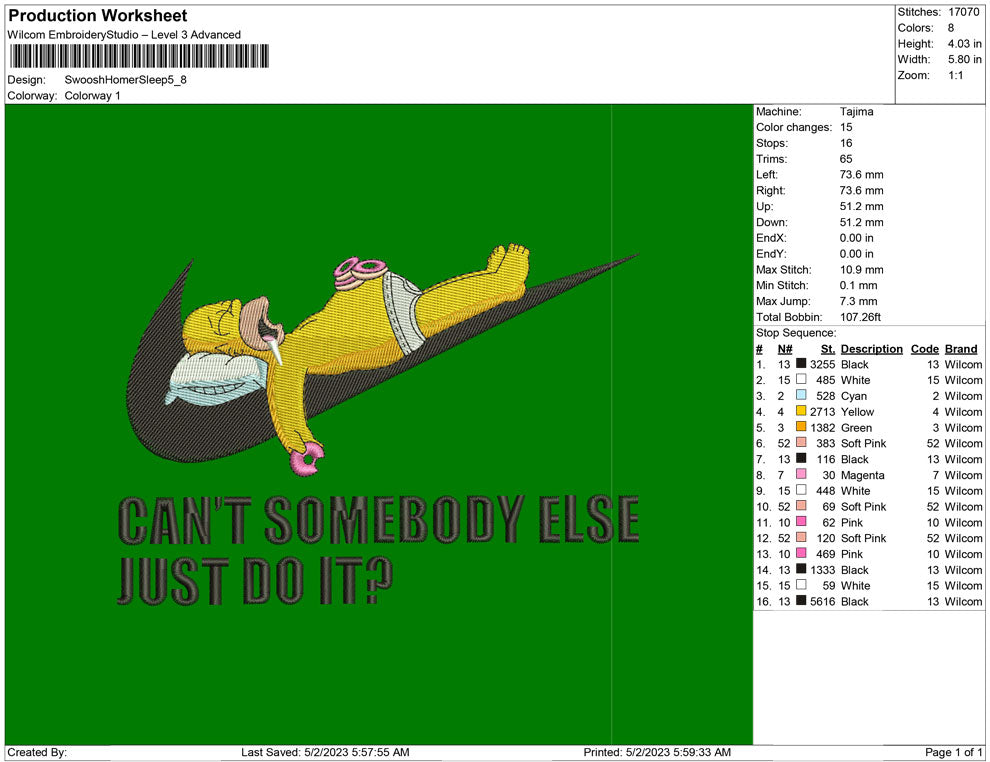 Swoosh Homer Sleep