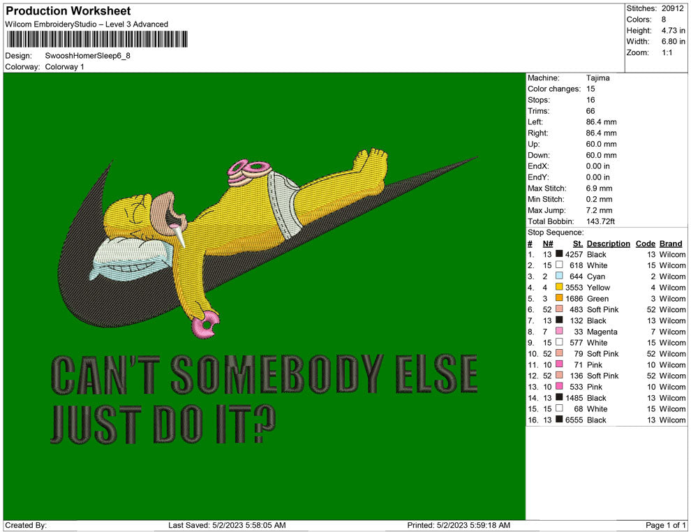 Swoosh Homer Sleep