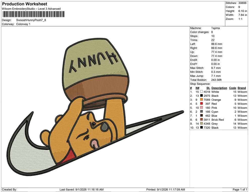 Swoosh Hunny Pooh