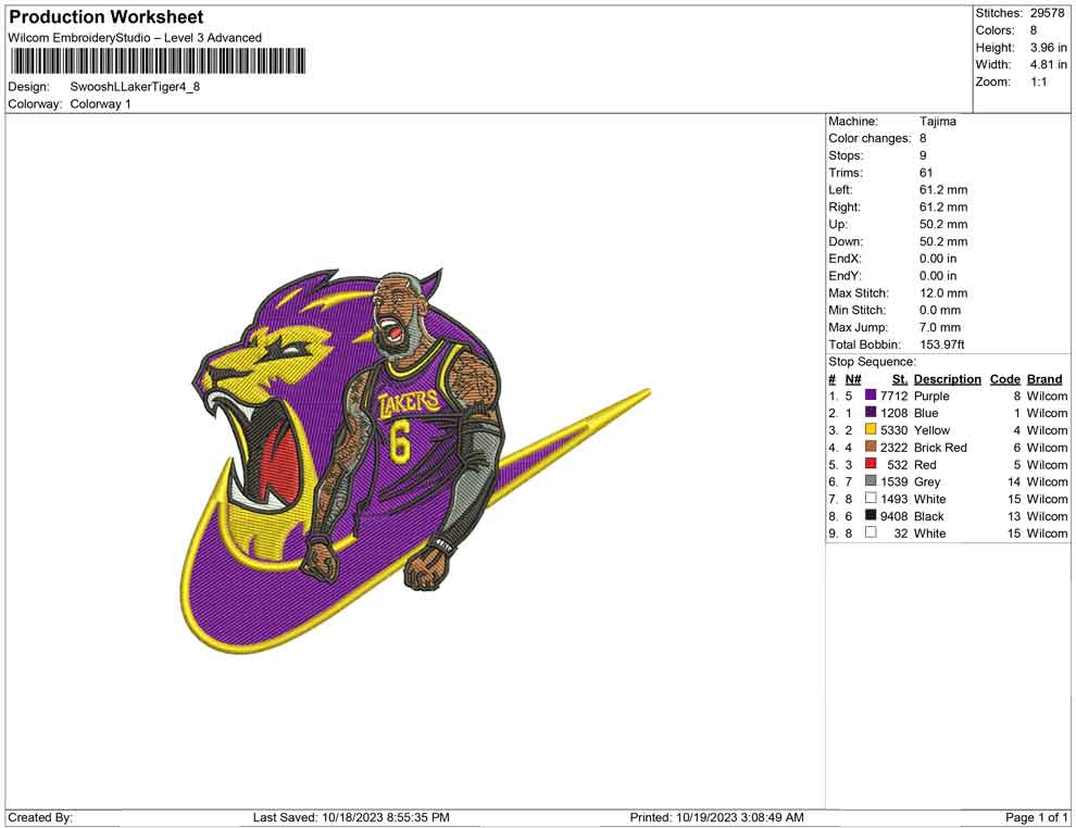 Swoosh Lakers Lion