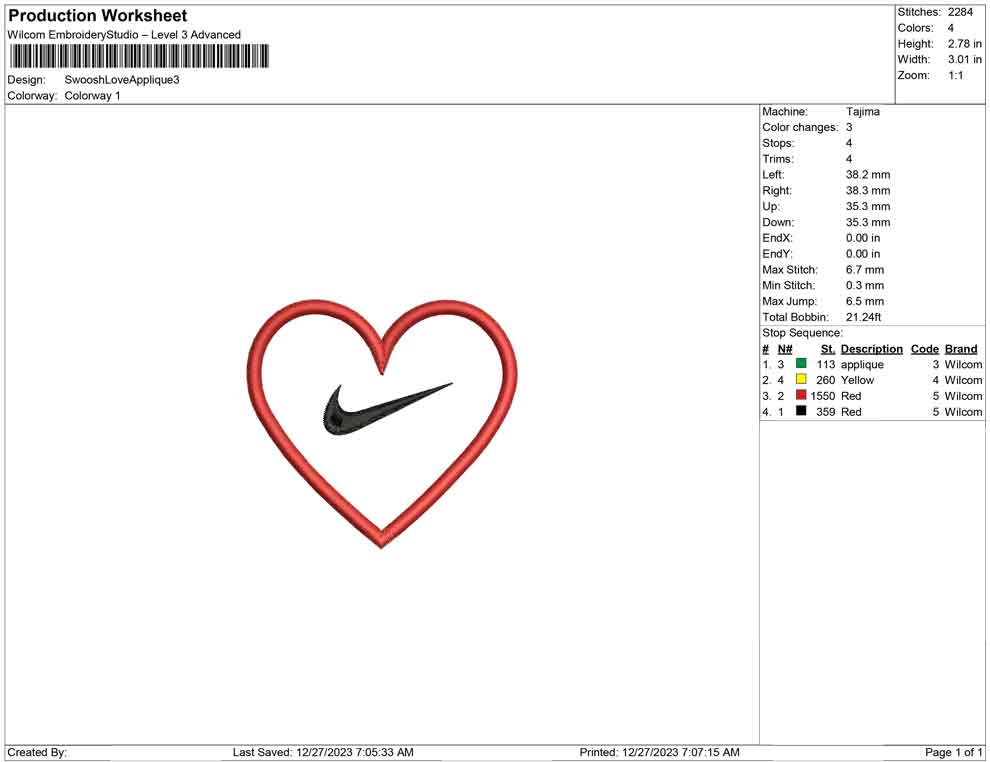 Swoosh Love Applique