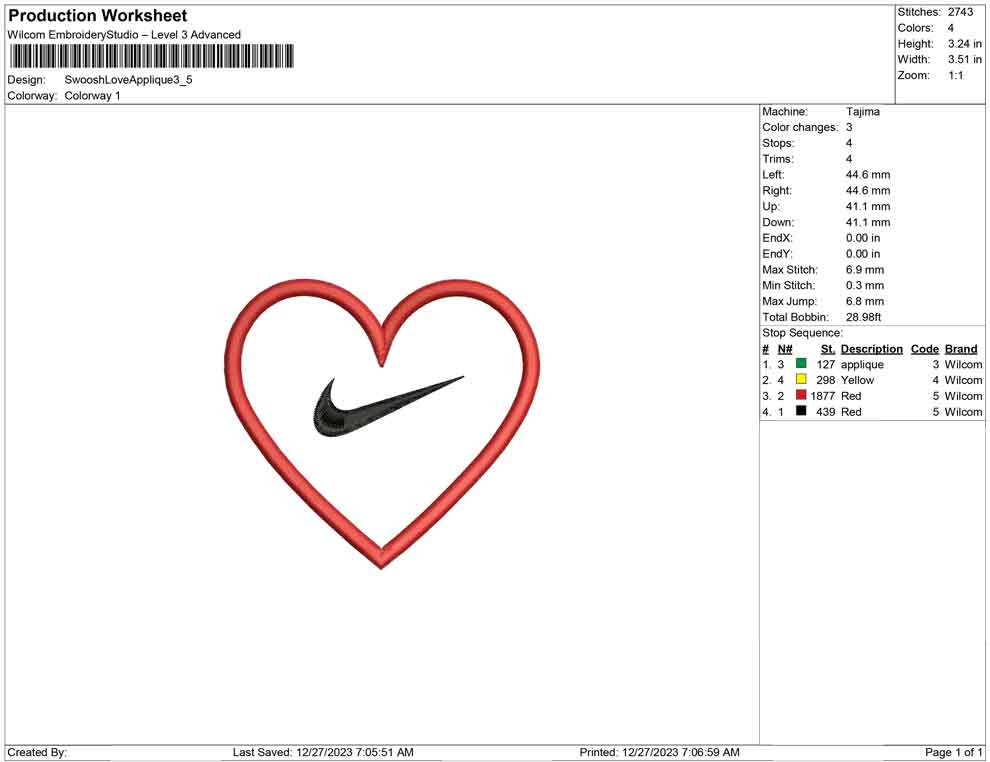 Swoosh Love Applique
