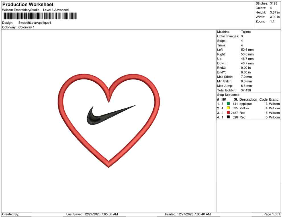 Swoosh Love Applique