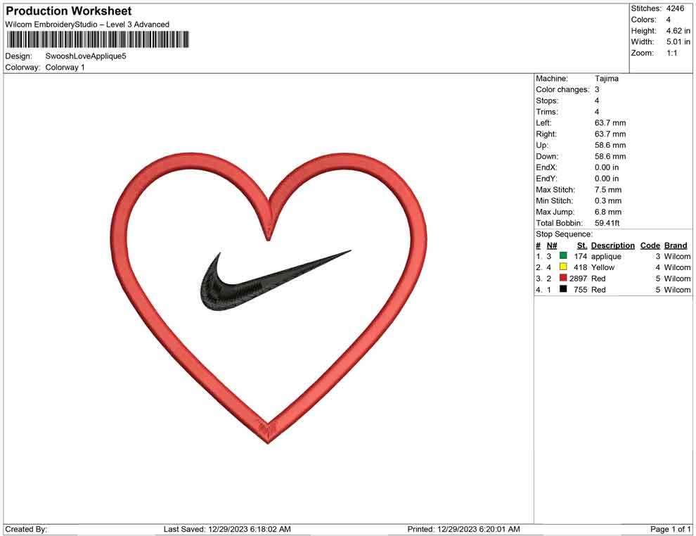 Swoosh Love Applique