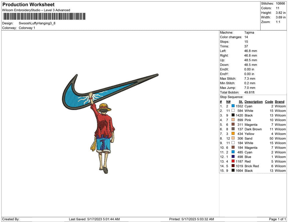 Swoosh Luffy Hanging