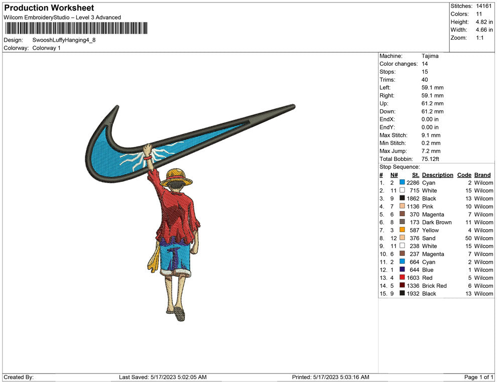 Swoosh Luffy Hanging