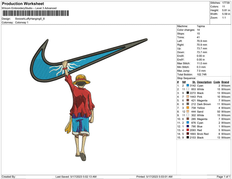 Swoosh Luffy Hanging