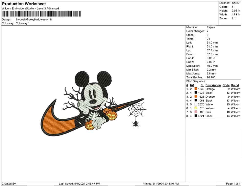 Swoosh Mickey Halloween