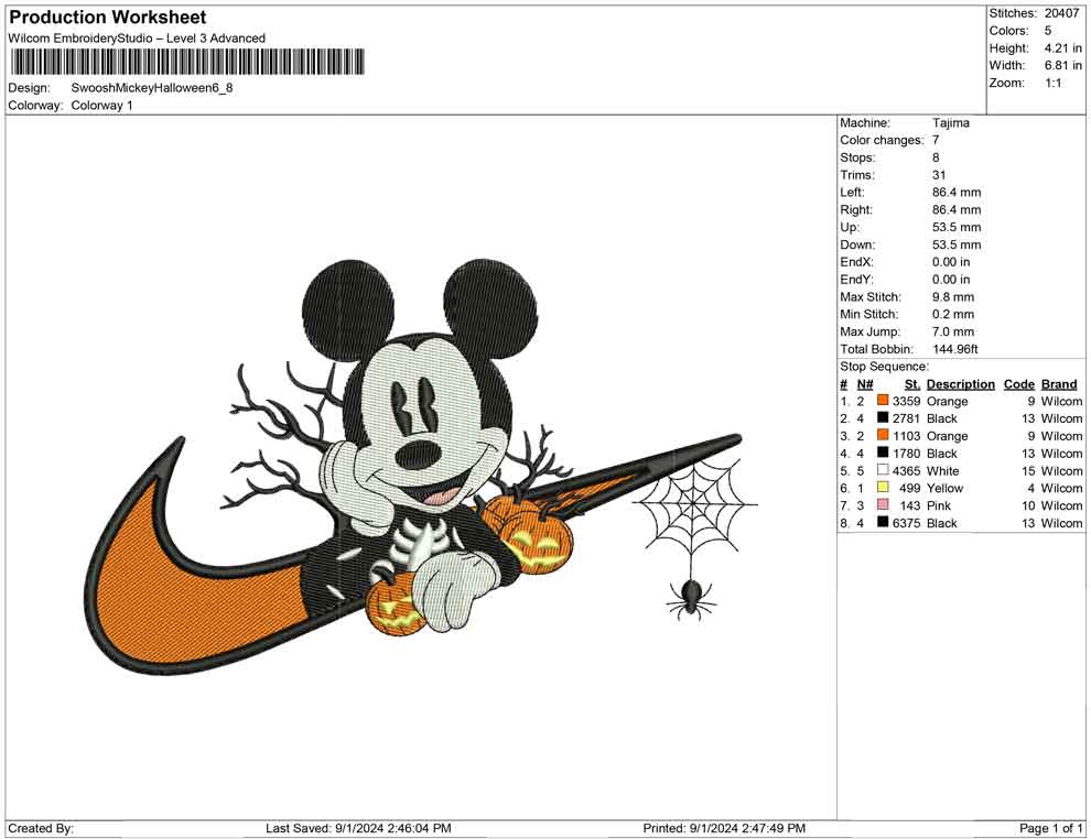 Swoosh Mickey Halloween