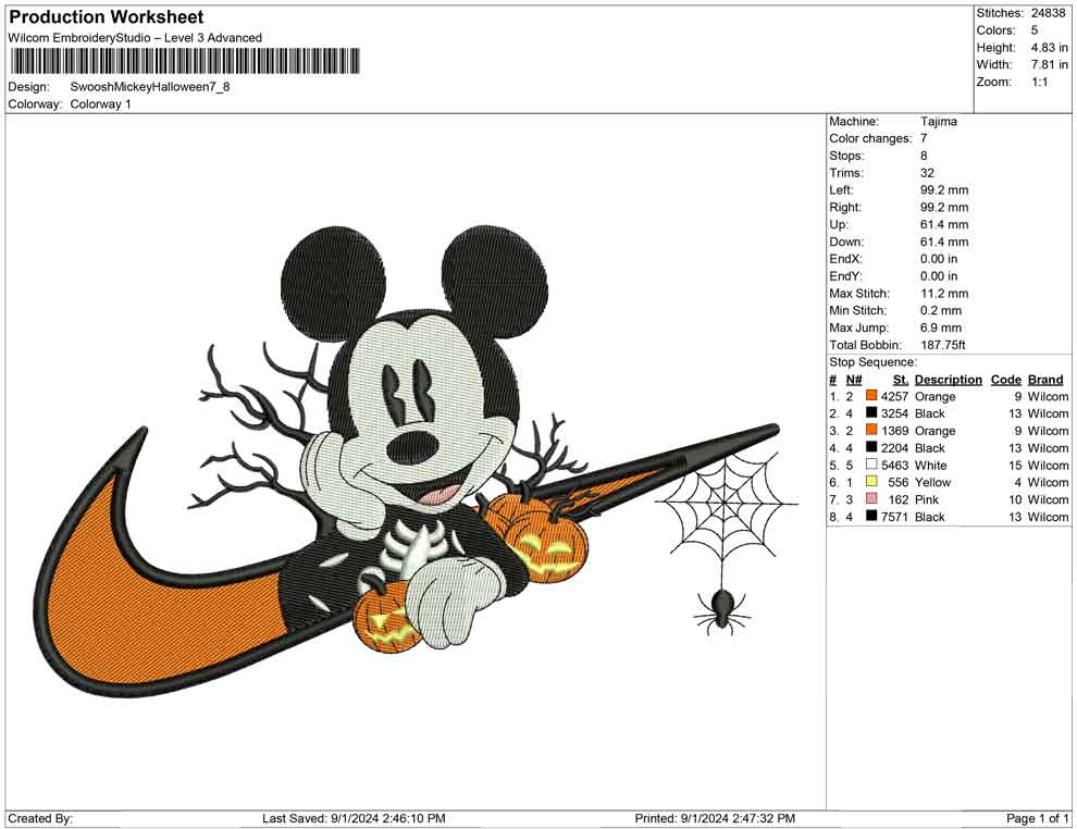 Swoosh Mickey Halloween