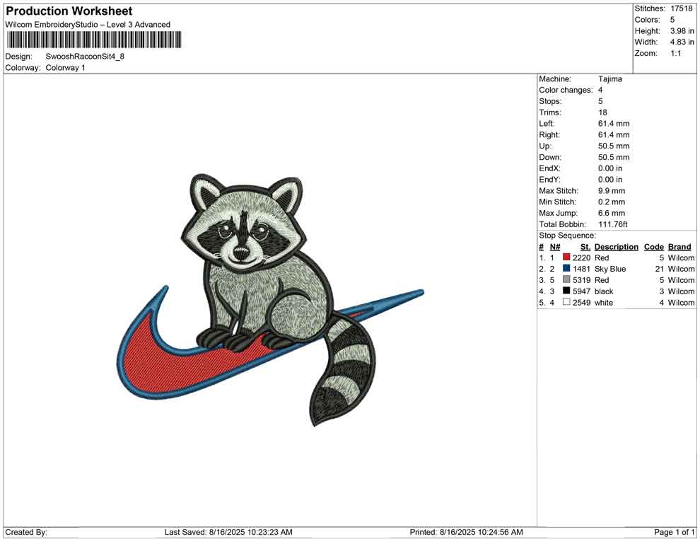 Swoosh Racoon Sit