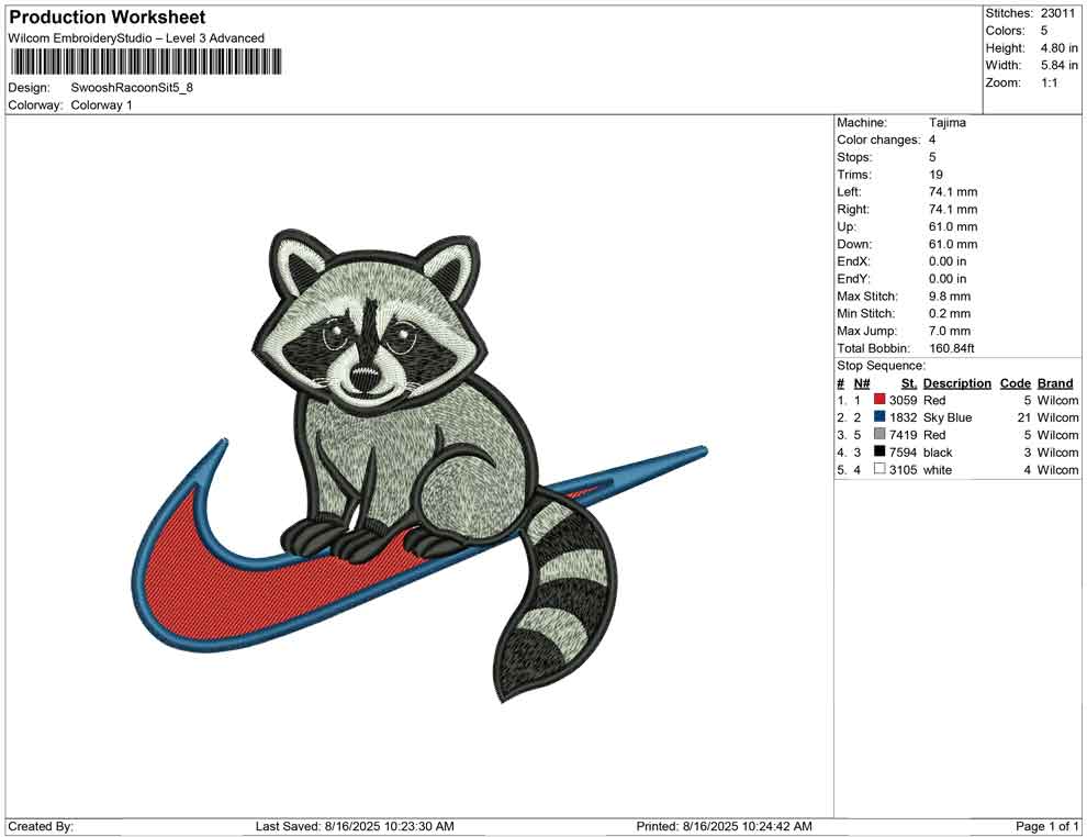 Swoosh Racoon Sit