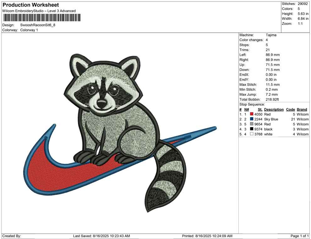 Swoosh Racoon Sit