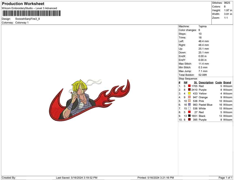 Swoosh Sanji Fire