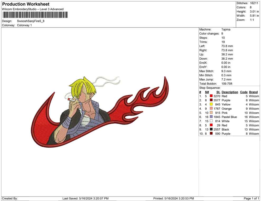 Swoosh Sanji Fire