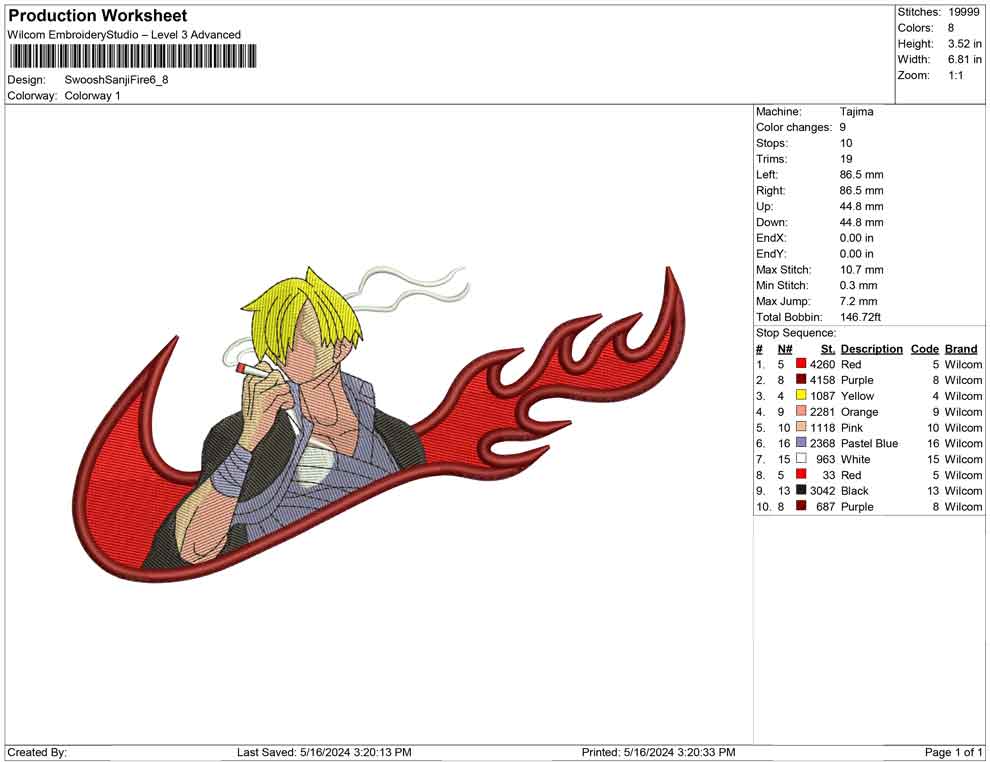 Swoosh Sanji Fire