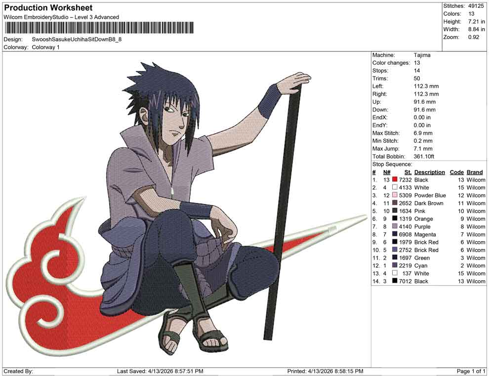 Swoosh Sasuke Uchiha Sit Down B