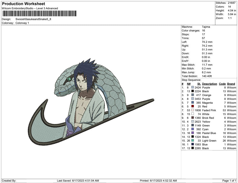 Swoosh Sasuke and Snake B