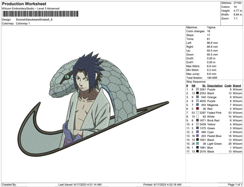 Swoosh Sasuke and Snake B