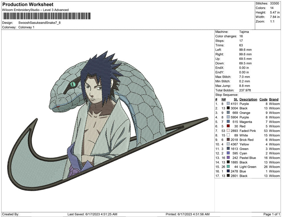 Swoosh Sasuke and Snake B