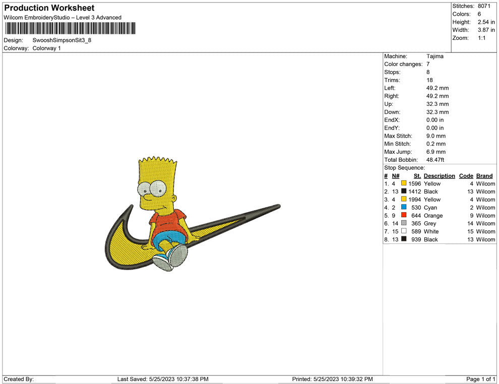 Swoosh Simpson Sit