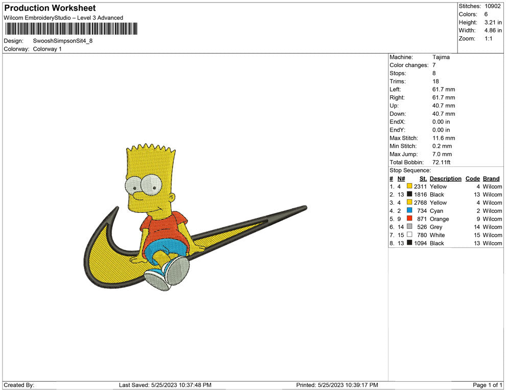 Swoosh Simpson Sit