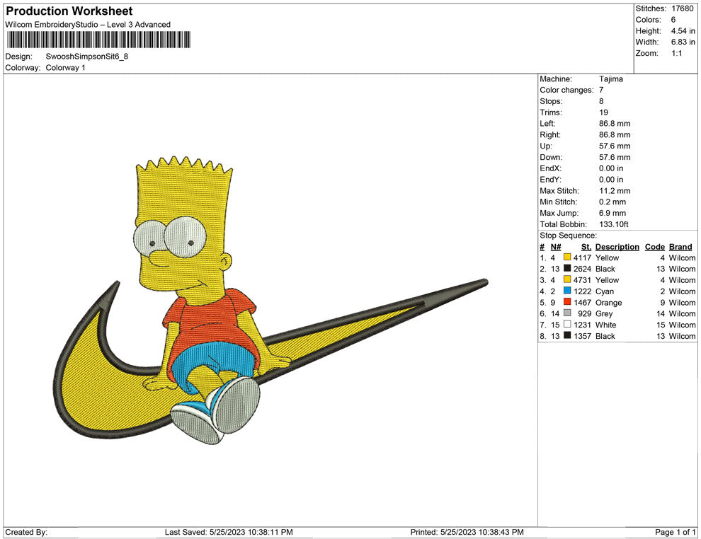 Swoosh Simpson Sit
