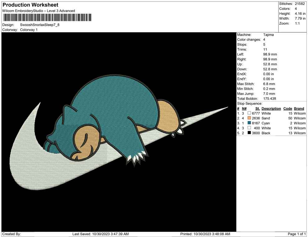 Swoosh Snorlax Sleep