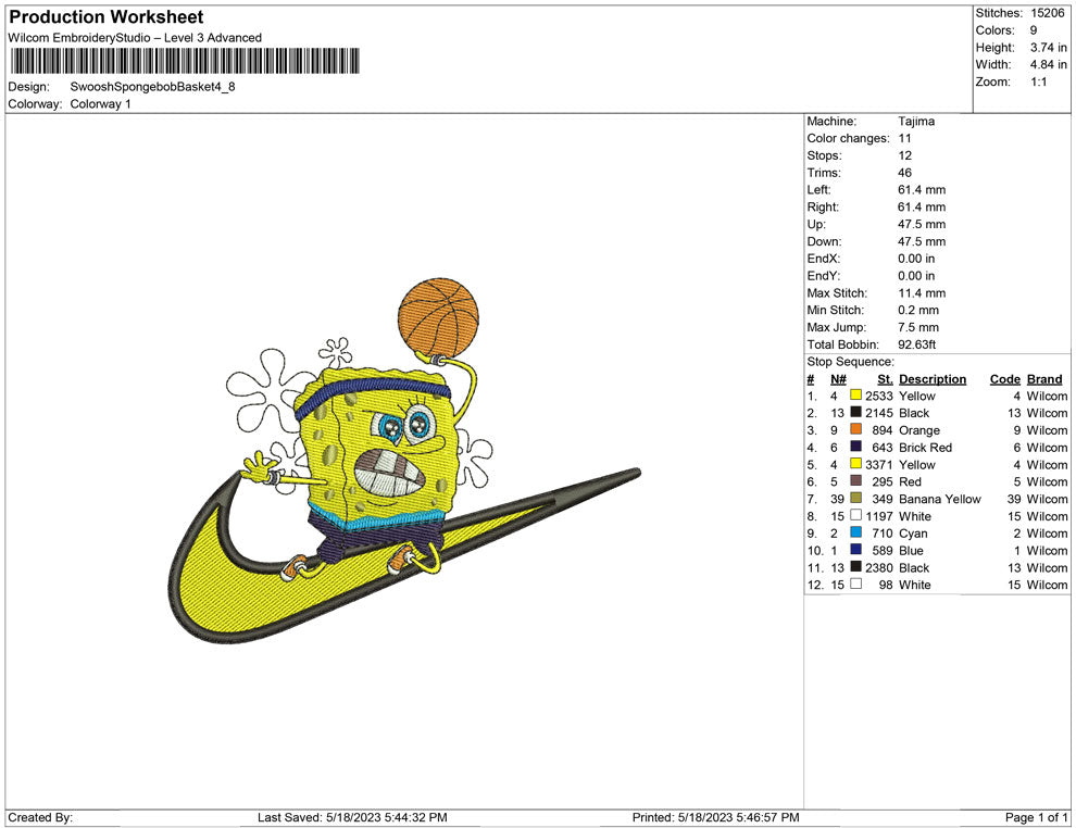 Swoosh Spongebob Basket