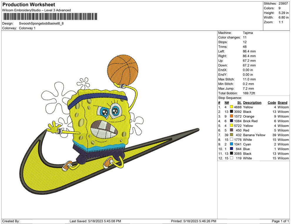 Swoosh Spongebob Basket
