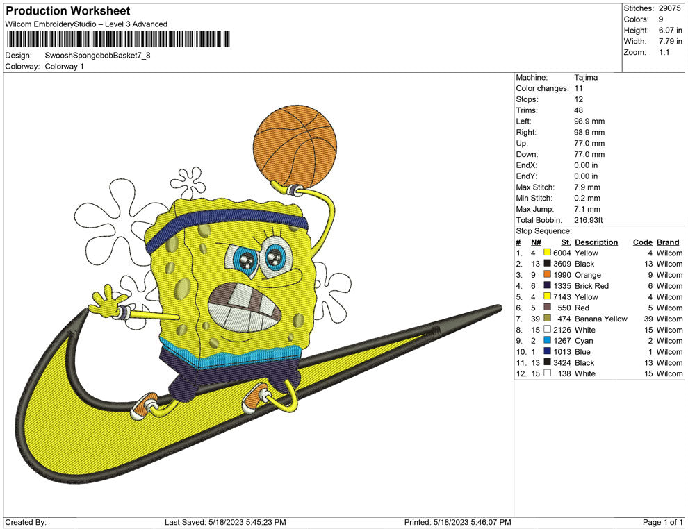 Swoosh Spongebob Basket