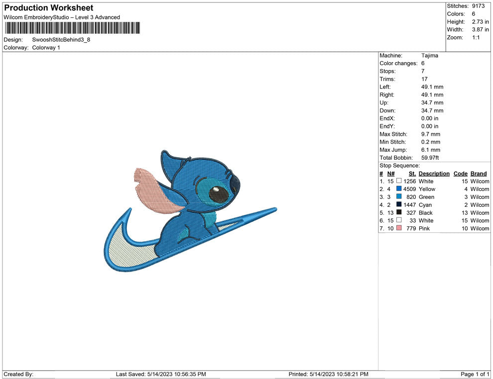 Swoosh Stitch Behind