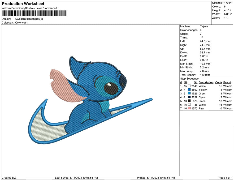 Swoosh Stitch Behind
