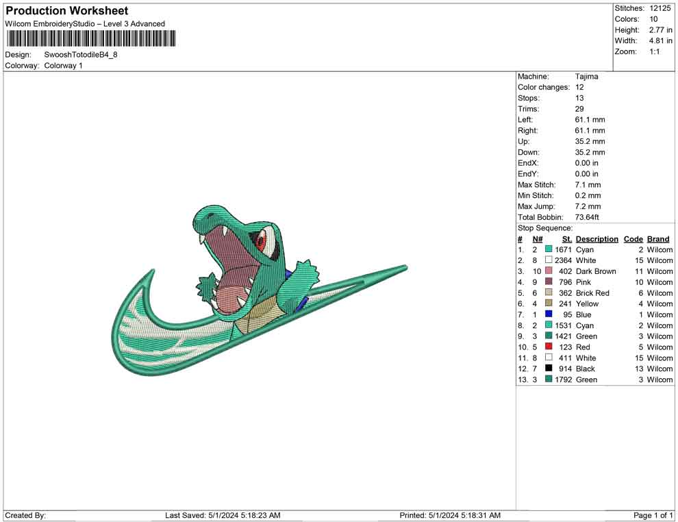 Swoosh Totodile B