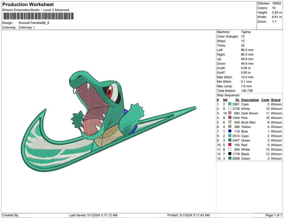 Swoosh Totodile B