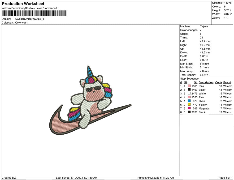 Swoosh Unicorn Cute