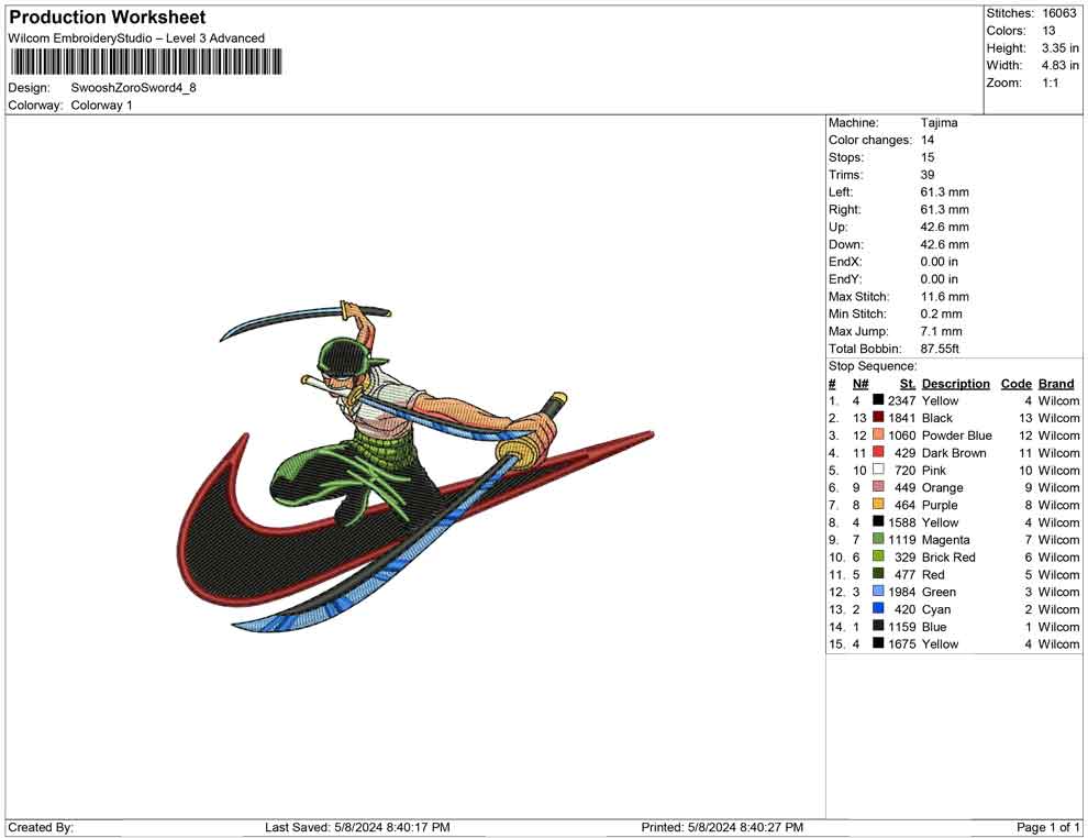 Swoosh Zoro Sword