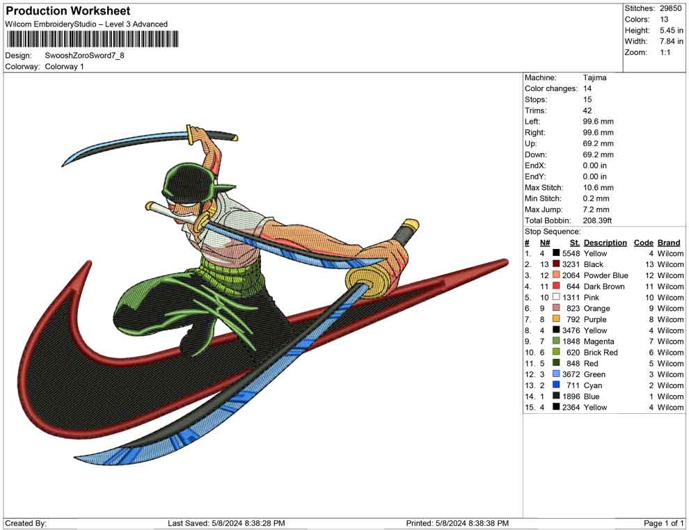 Swoosh Zoro Sword