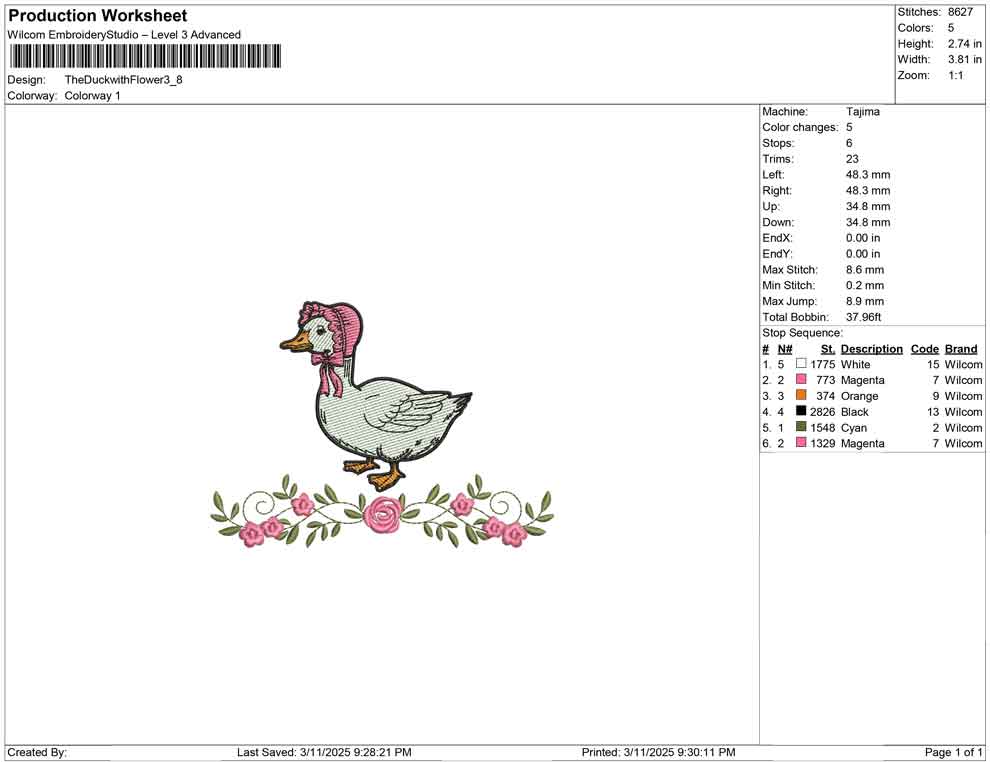 The Duck with Flower