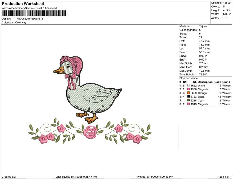 The Duck with Flower