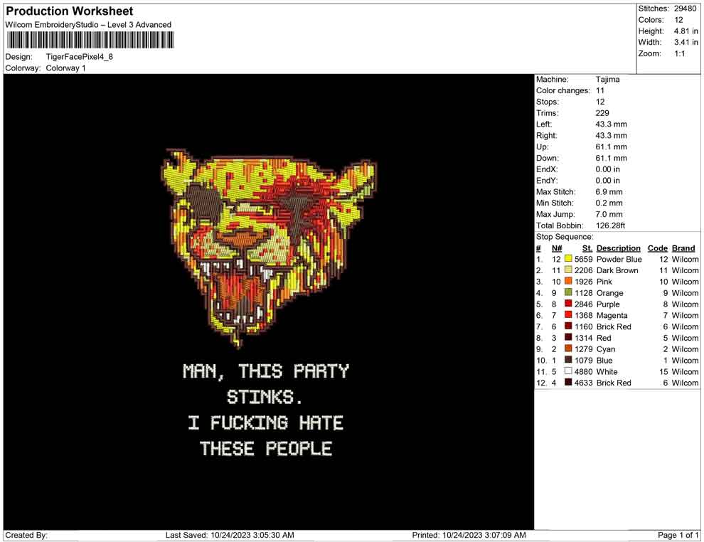 Tiger Face Pixel
